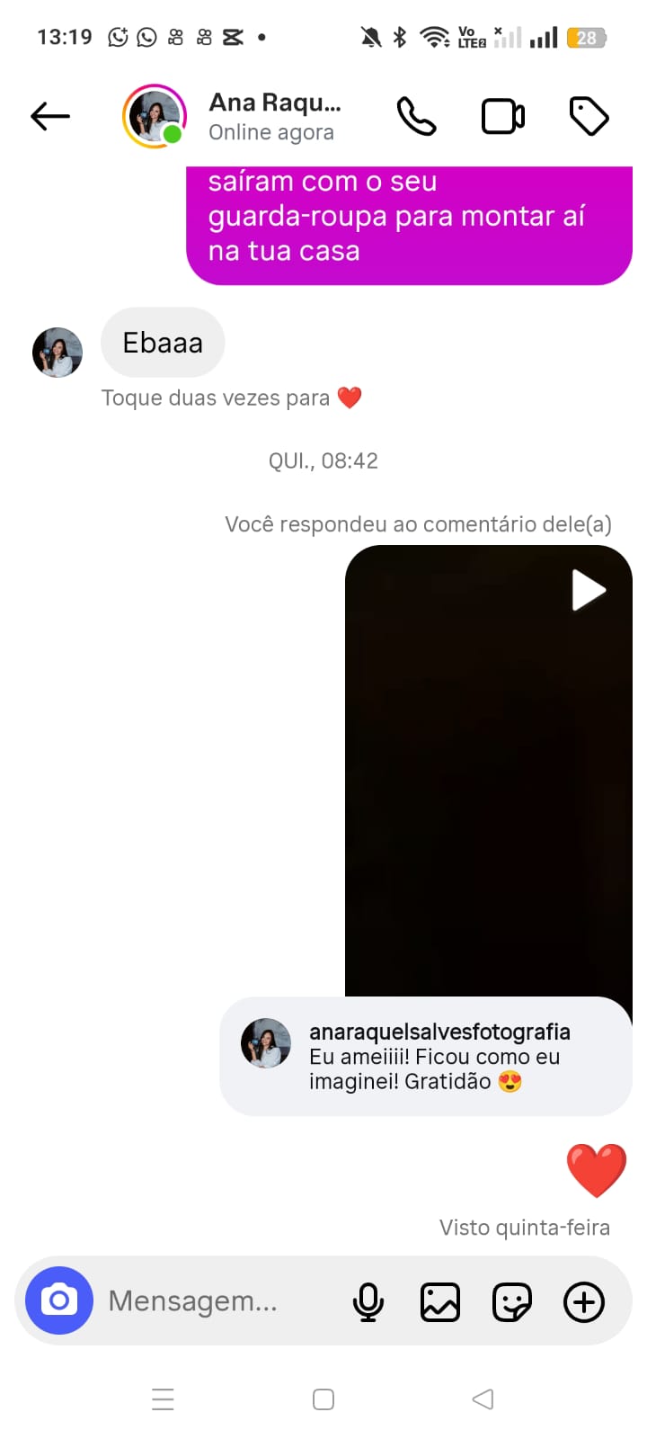 Depoimento de cliente sobre a experiência com a empresa